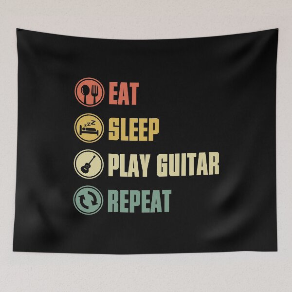 Item preview, Eat Sleep Play Guitar Repeat Retro designed and sold by designbychow.