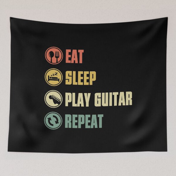 Item preview, Eat Sleep Play Guitar Repeat Retro designed and sold by designbychow.