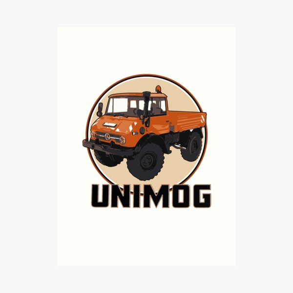 UNIMOG orange Kunstdruck