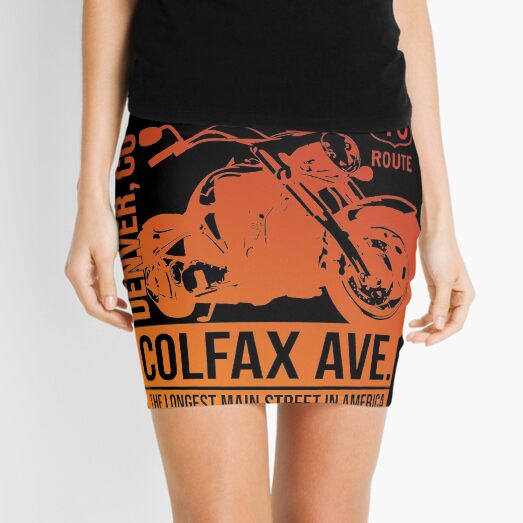 Colfax Motorcycle (orange version) Mini Skirt