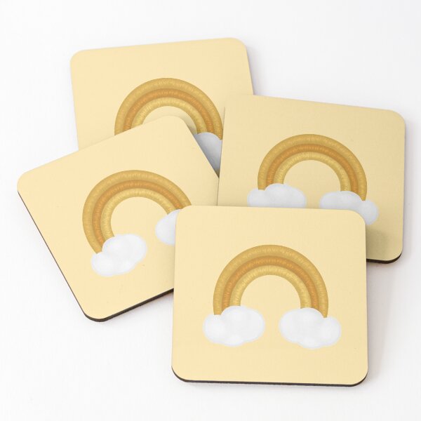 Item preview, Yellow Rainbow Threaded Embroidery Design - Rainbow & Clouds Sticker designed and sold by moesiandco.