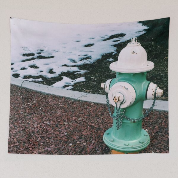Item preview, Teal Fire Hydrant in the Snow designed and sold by daniash.