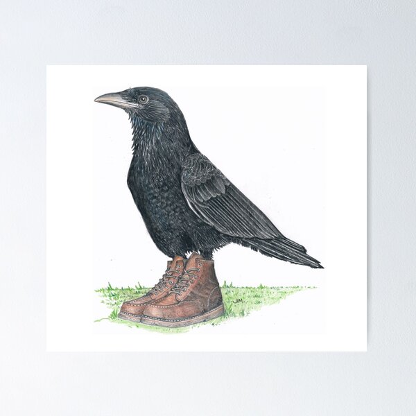 Item preview, Crow in Roger's boots designed and sold by JimsBirds.