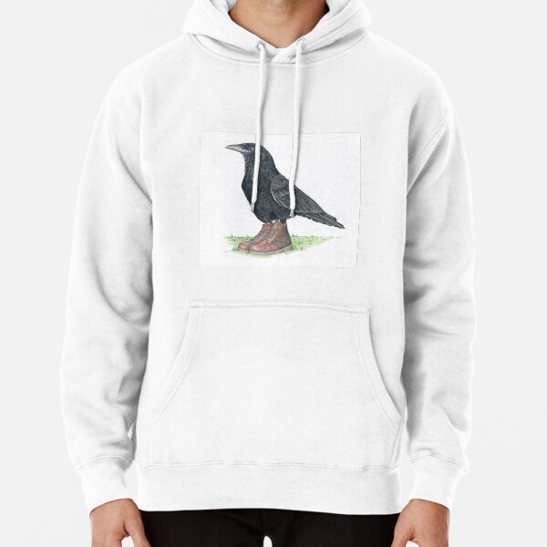 Crow in Roger's boots Pullover Hoodie