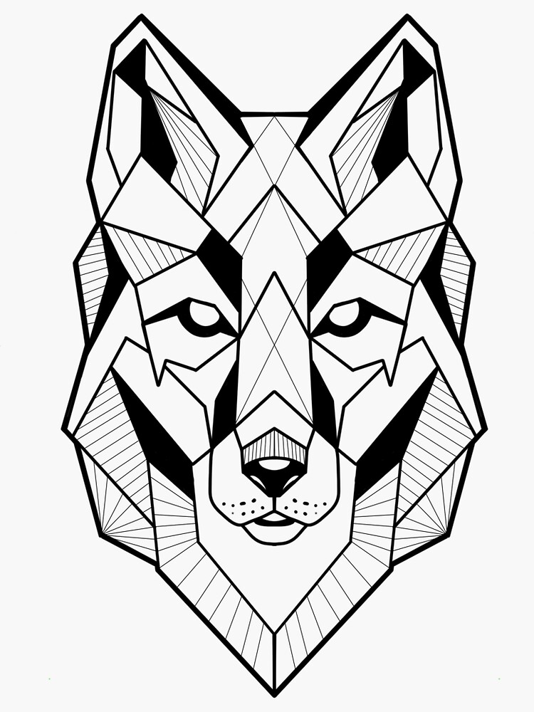 "Wolf geometric" Sticker for Sale by BigJairo Redbubble