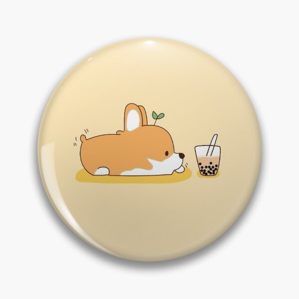 Corgi and Bubble Tea  Pin