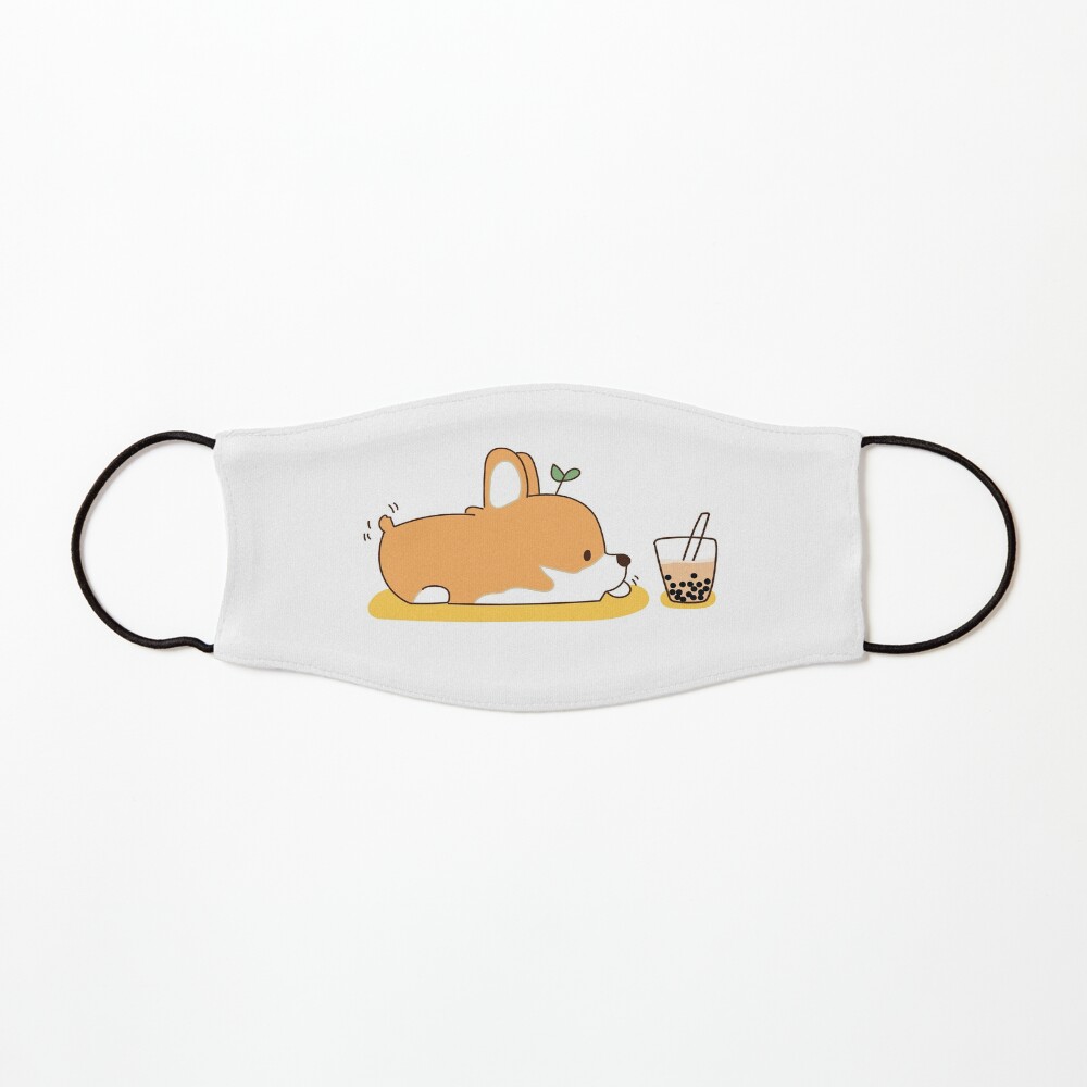 Corgi and Bubble Tea Mask