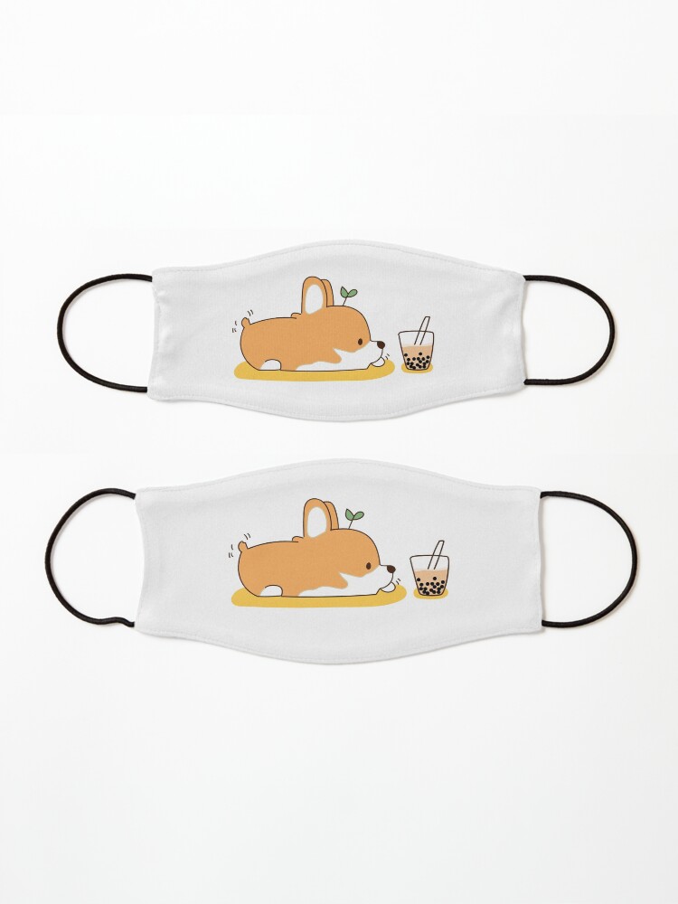 Alternate view of Corgi and Bubble Tea Mask
