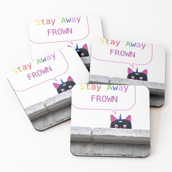 Item preview, Stay Away Frown- The Real but very shy Black Kitty Unicorn designed and sold by Helen Marvellous.