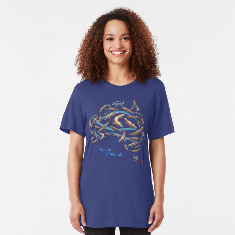 Platpypus Australia Map Slim Fit T-Shirt