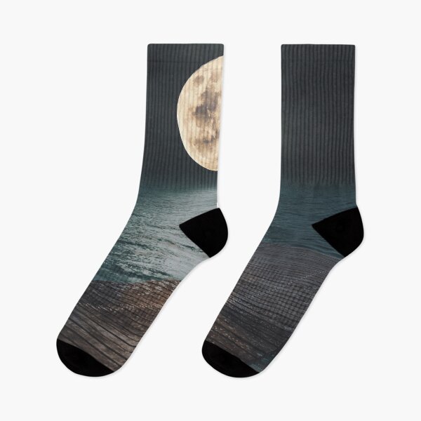 Item preview, Vista de campamento junto al río de luna llena - bestseller designed and sold by August-E.