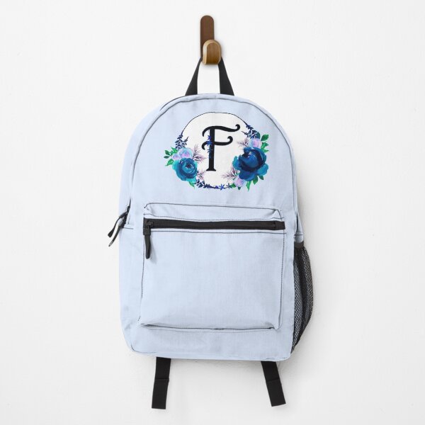 Item preview, The Letter 'F' Blue Floral Circle Monogram designed and sold by Bumblefuzzies.