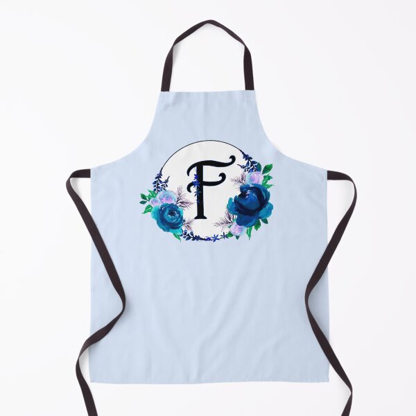 Item preview, The Letter 'F' Blue Floral Circle Monogram designed and sold by Bumblefuzzies.