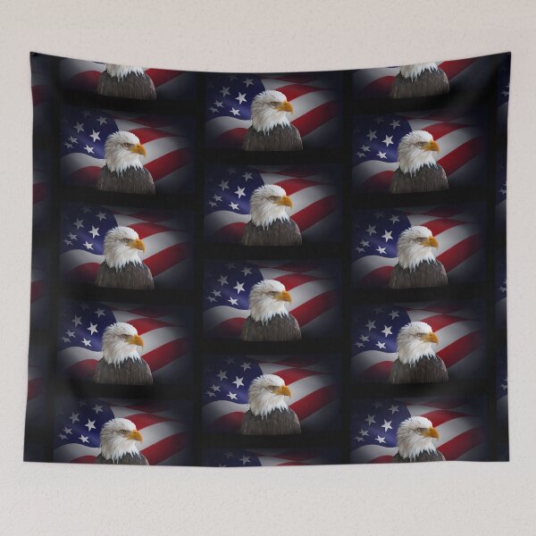 Item preview, Bald Eagle and Flag designed and sold by Poptopia.