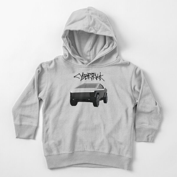 Tesla Cybertruck Black | Black Logo Toddler Pullover Hoodie