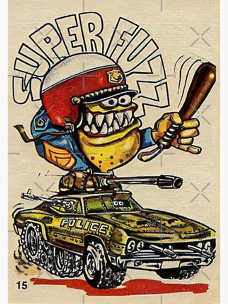 "POLICE Super Fuzz Odd Rod 1969 bubble gum card" Poster for Sale by