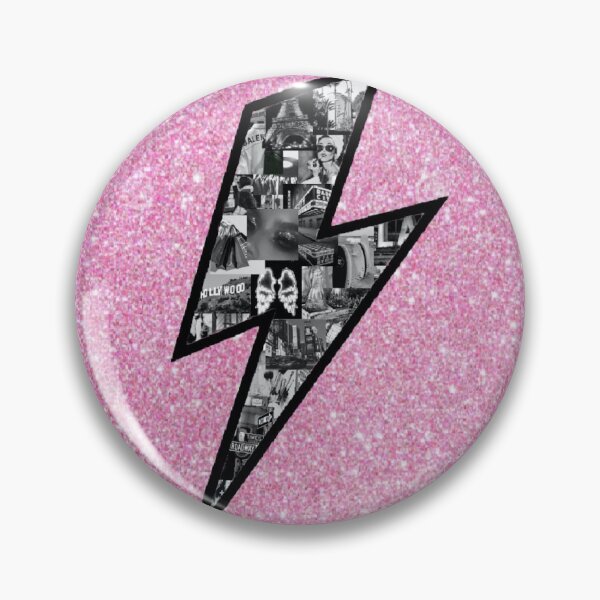 Item preview, Pink and Grey Lightning Bolt Collage  designed and sold by Ajcollages.