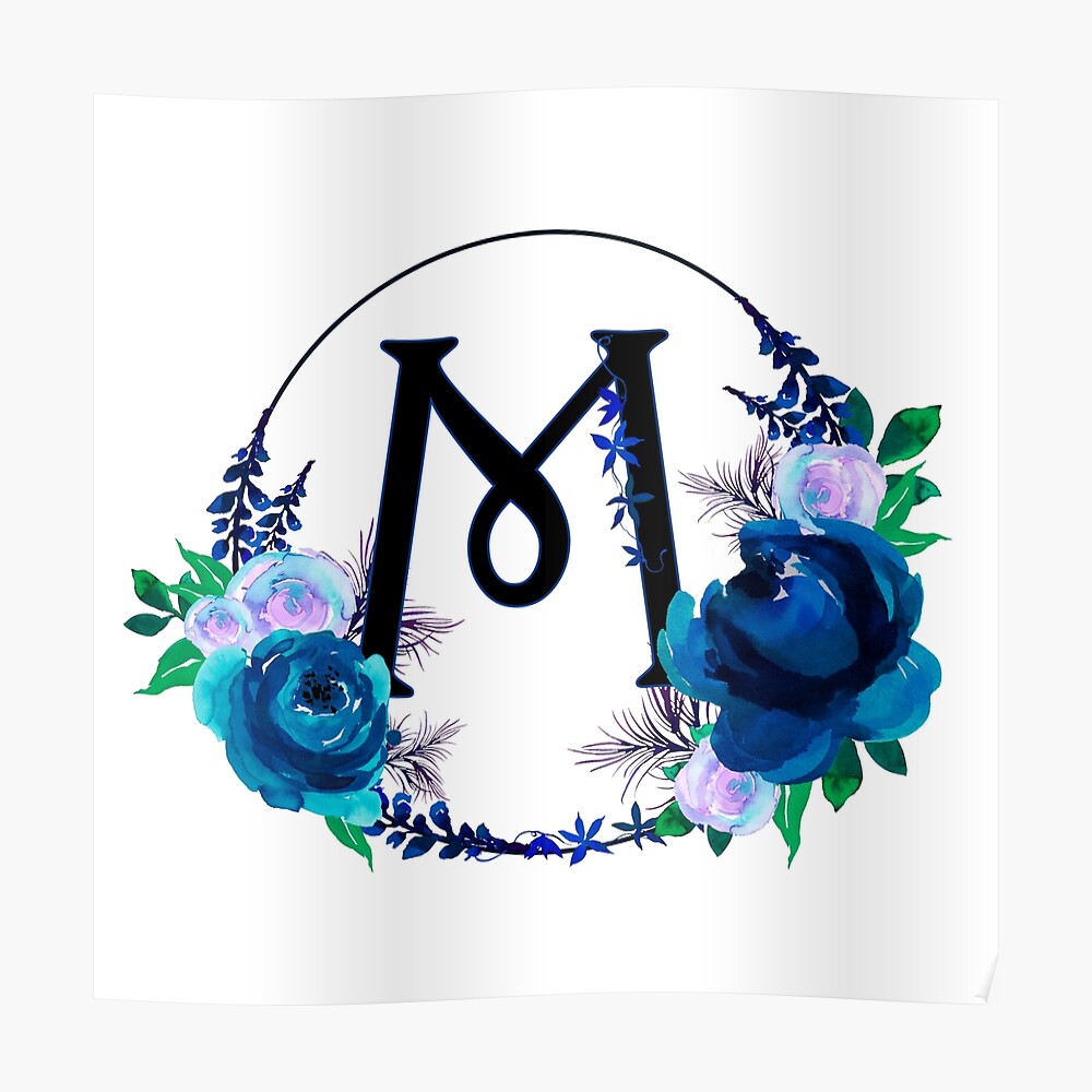 Monogram M Spring Floral Circle Sticker for Sale by floralmonogram