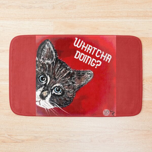 Item preview, Whatcha Doing? Cat Peeking Around the Corner Original Art Painting designed and sold by RobinetteArt.