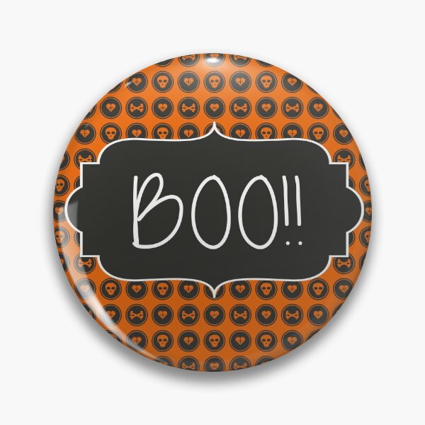 Item preview, Boo Halloween Pumpkin Goth Scary Party Decor Orange Black Skull Cross Bones designed and sold by PaintedRose.