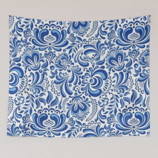 Item preview, Blue  vintage Ajami Motifs designed and sold by Lamadesigns.