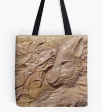 Wood carving work (wolf fairy) Tote Bag