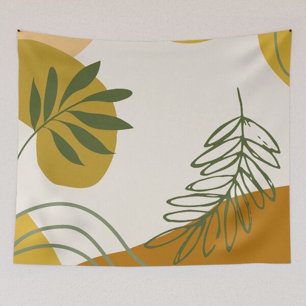 Item preview, Boho Minimalist Leaves Random Shapes Art designed and sold by TriadArtDesign.