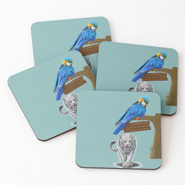 Item preview, The parrot that salutes the white tiger designed and sold by Karine Dupras.