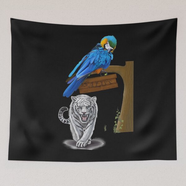 Item preview, The parrot that salutes the white tiger designed and sold by Karine Dupras.