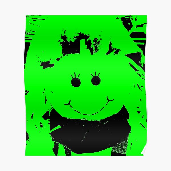 "Neon Green & Black colors smiley face by Iritof " Poster for Sale by iritof | Redbubble