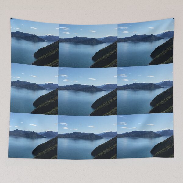 Item preview, Blue ocean, green mountains - Marlborough Sounds, New Zealand designed and sold by Naturevibez.
