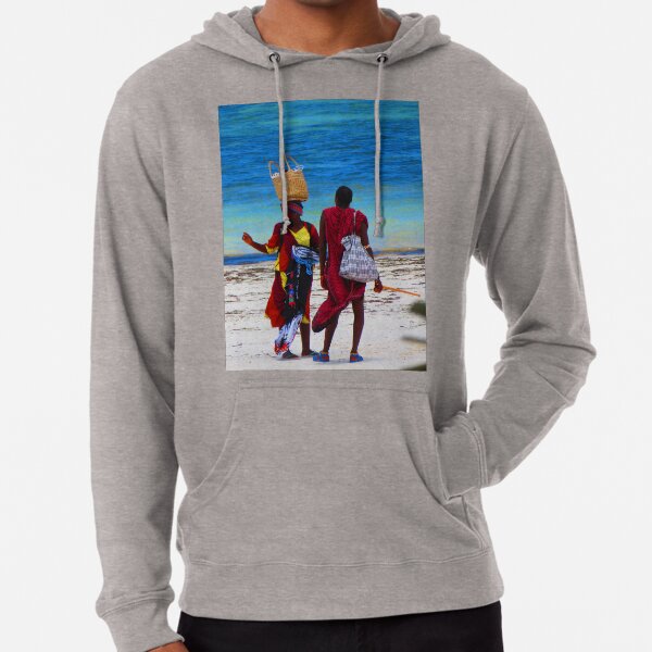 African Beach Maasai Warrior Lightweight Hoodie