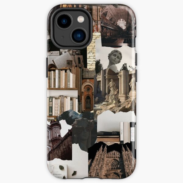 Dark Academia Brown Beige Aesthetic Collage  iPhone Tough Case
