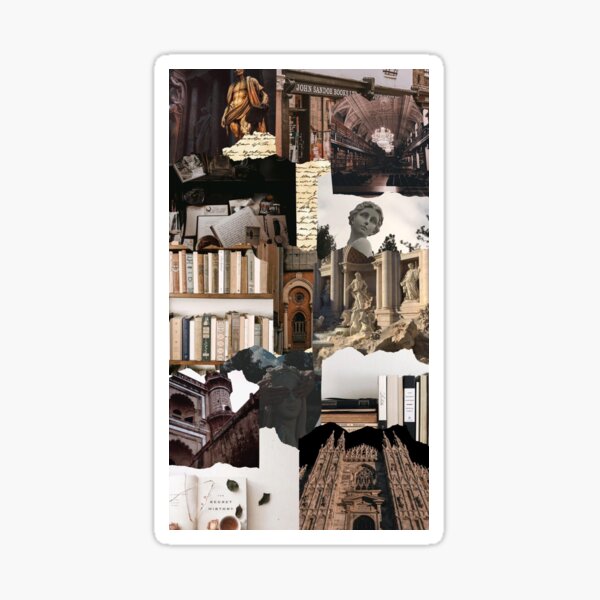 Vista previa del artículo con la obra «Collage estético en marrón y beige de la Academia oscura», diseñado y vendido por Share Your Passion.