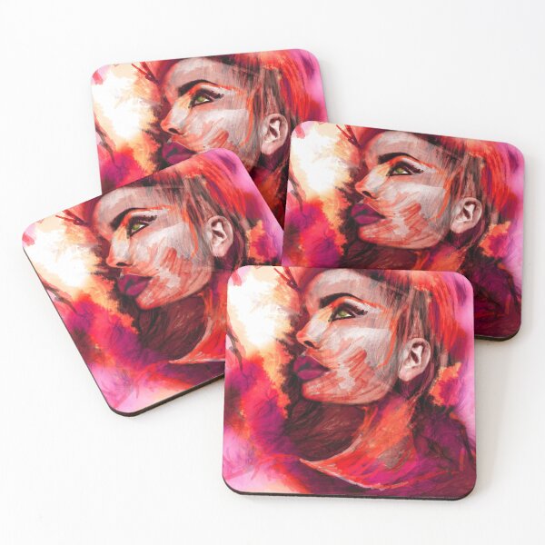 Item preview, Portrait Rosy pink abstract woman lady painting designed and sold by SILVERAPPLE.