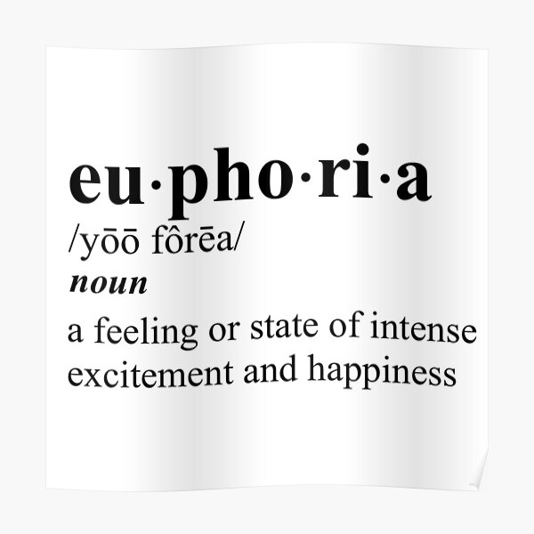"Euphoria definition " Poster for Sale by jordanallan Redbubble
