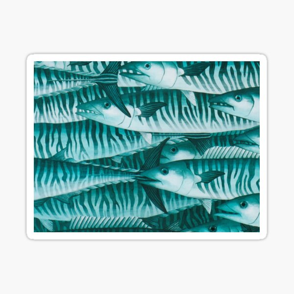 Vista previa del artículo con la obra «Escuela de peces Wahoo», diseñado y vendido por vibeceramics.