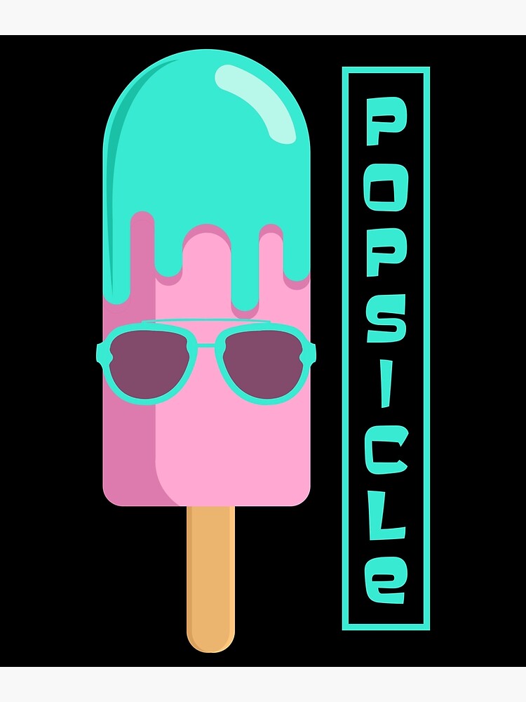 "Summer Popsicle design Funny Hipster Novelty Ice Cream Emoji graphic" Poster by Lisbob Redbubble