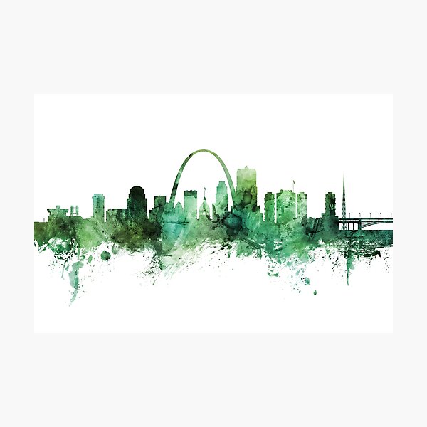 St. Louis Missouri Skyline Kids Zip Hoodie by NextWay Art