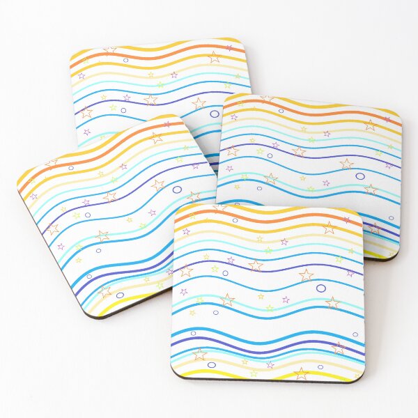 Item preview, circle star waves yellow orange and blue pattern designed and sold by miaterinka.
