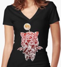 Final Fantasy Moogle-verse (red) Women's Fitted V-Neck T-Shirt