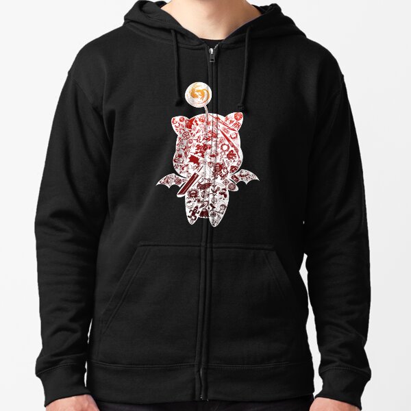 Final Fantasy Moogle-verse (red) Zipped Hoodie