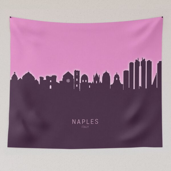 Aperçu de l'œuvre Naples Italy Skyline créée et vendue par ArtPrints.