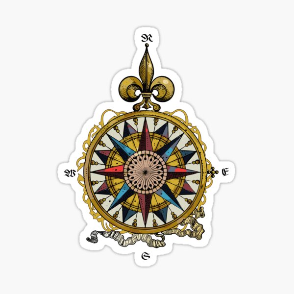 Vintage Compass Rose Sticker
