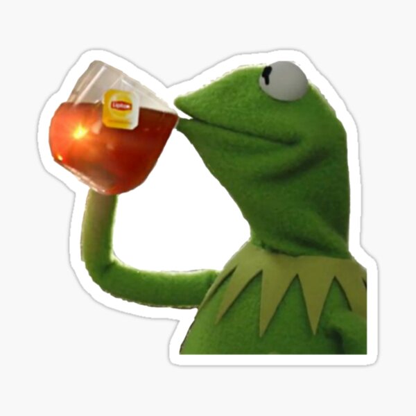 Kermit sipping tea Sticker