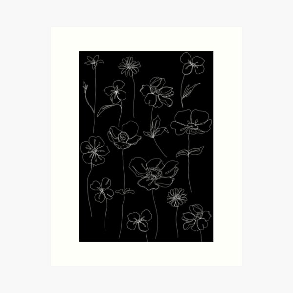 Item preview, Botanical floral illustration - Botanicals Black designed and sold by TheColourStudy.