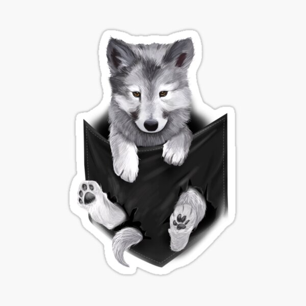Artikel-Vorschau von Wolf Pocket Grey Baby Wolf Geschenke, designt und verkauft von Barnissim.