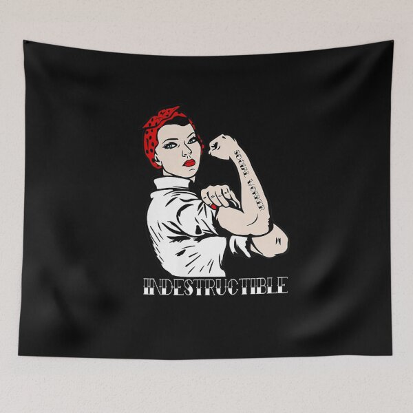 Item preview, Indestructible Social Worker Pin-Up designed and sold by HalMertz1989.