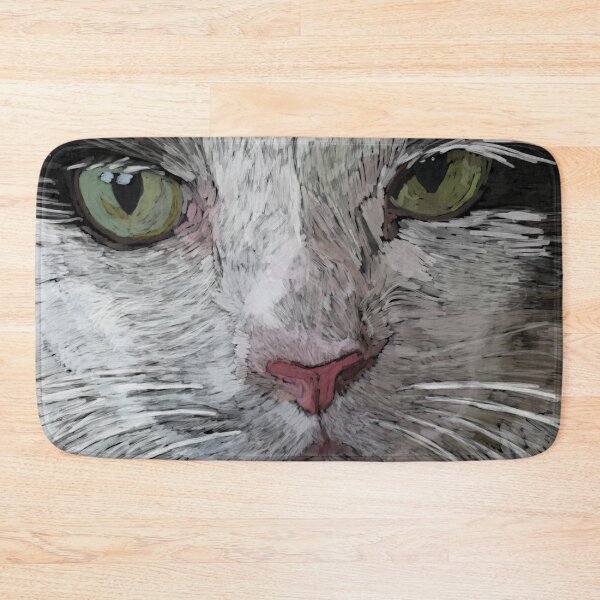 Item preview, Portrait of a white and black Cat designed and sold by NJartbyNJacobson.