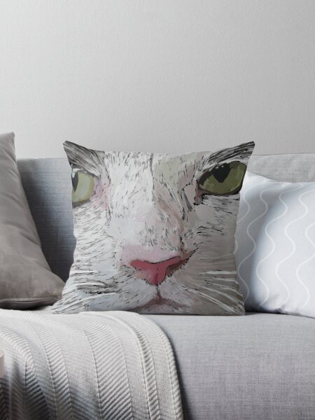 Artikel-Vorschau von Porträt einer weißen und schwarzen Katze, designt und verkauft von NJartbyNJacobson.
